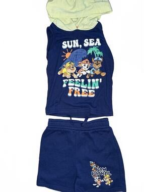 Nickelodeon 4T Paw Patrol Hooded Tank Top Shorts Set Navy